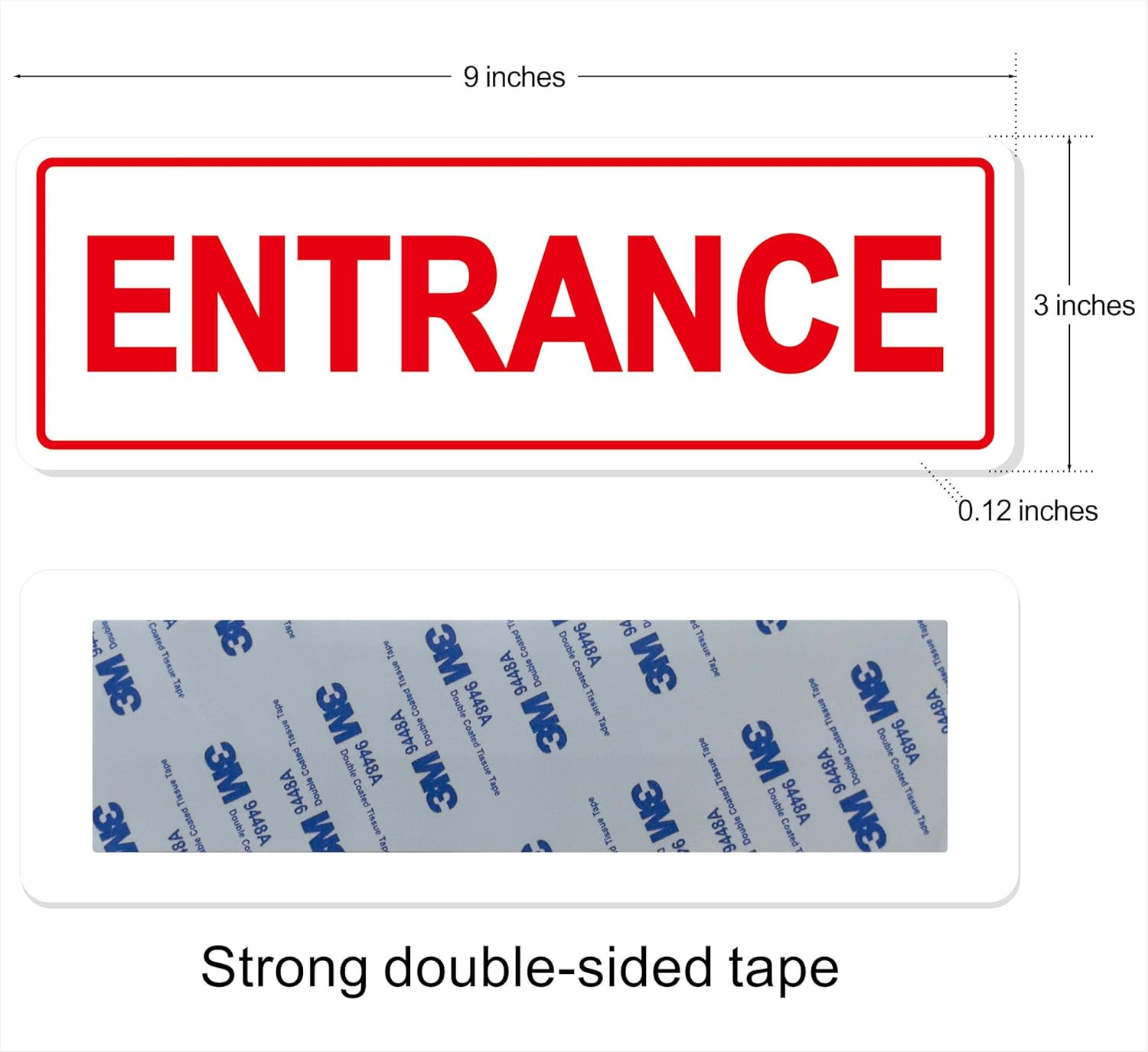 Entrance Sign – Made from Premium Frosted Acrylic Material, Super Strong Self-Ad