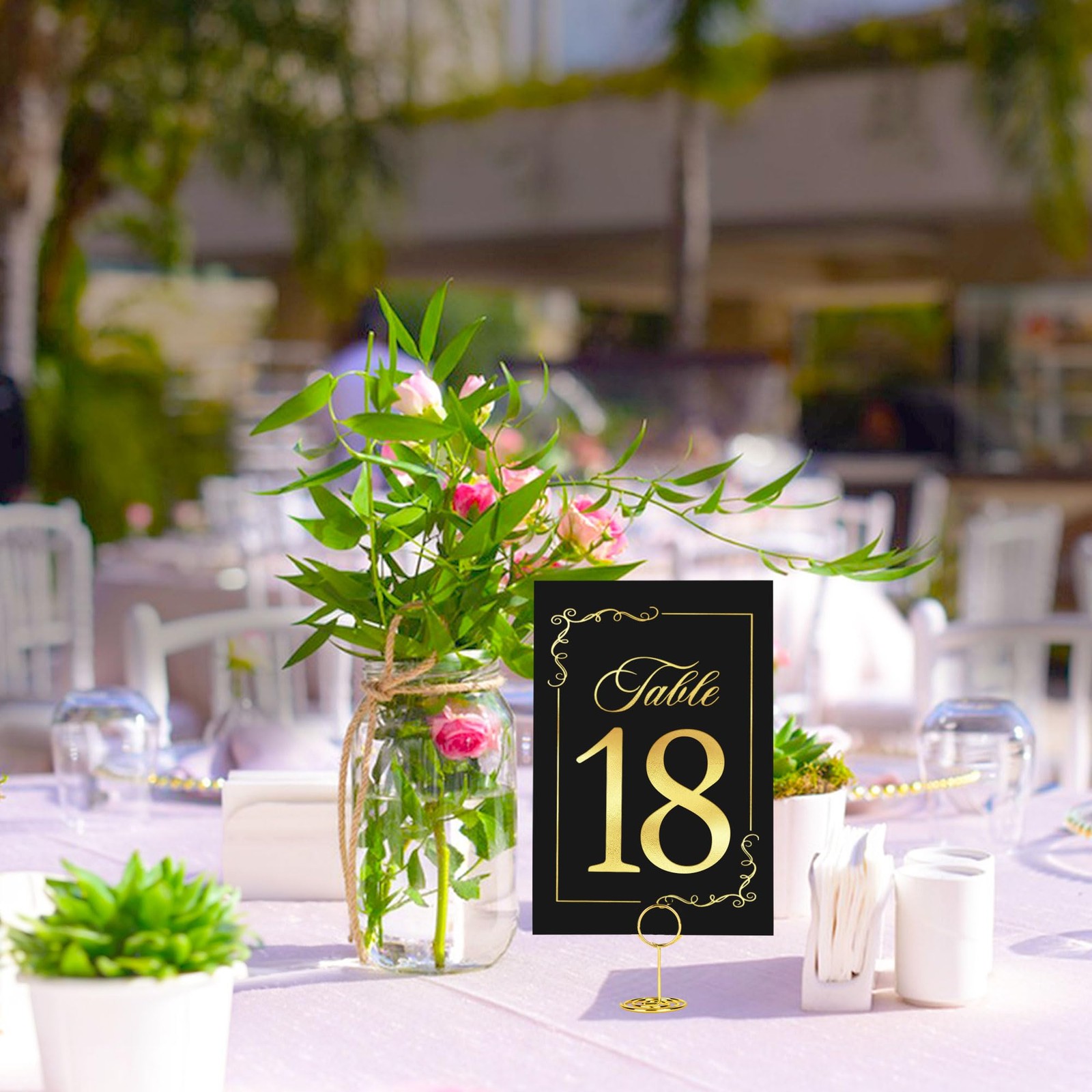 Wedding Table Number Cards 1-40 With Head Table Sign 41 Sets Black Gold