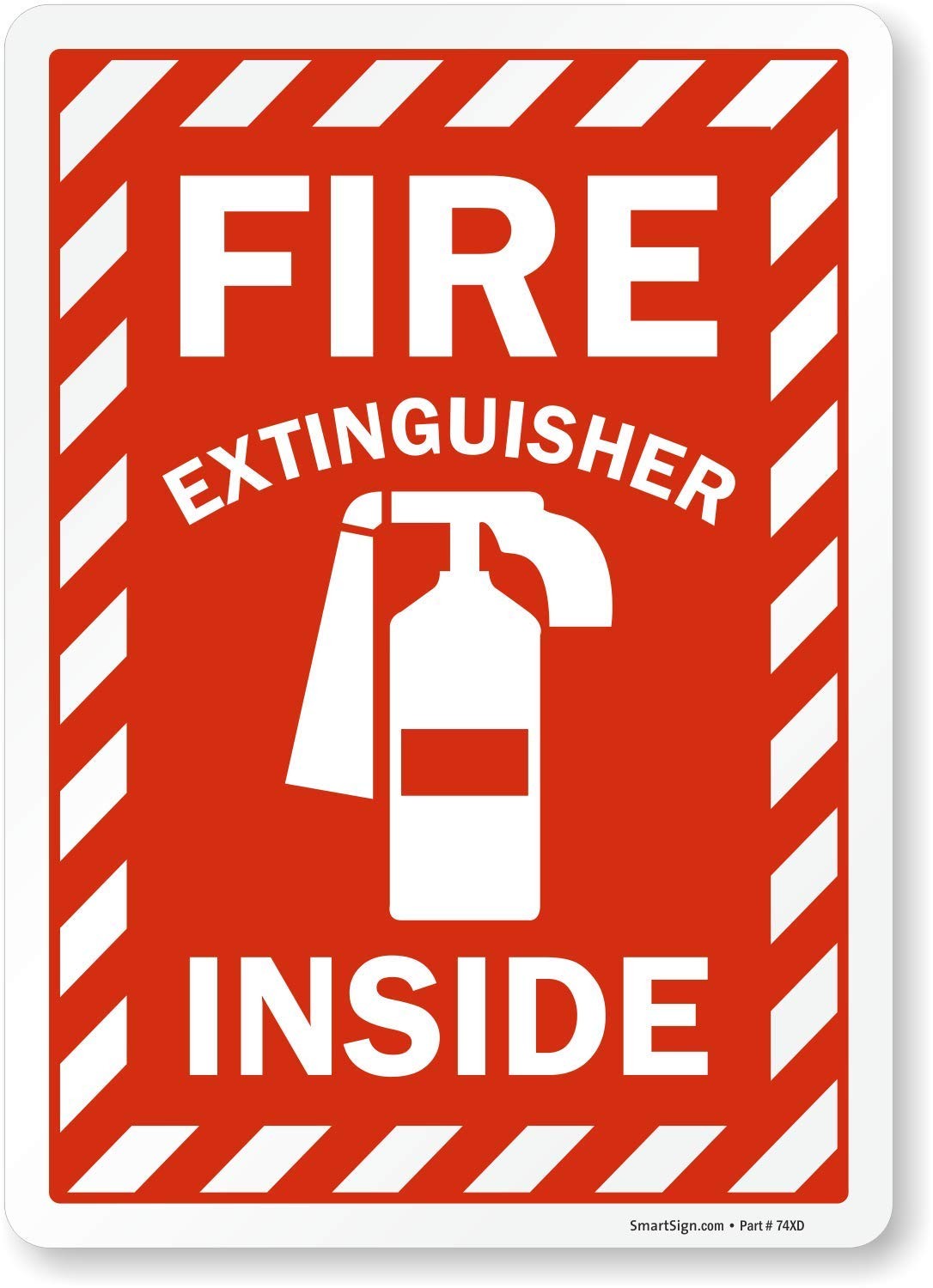 10×14 inch « Fire Extinguisher Inside » Label Laminated Vinyl for Wall Door