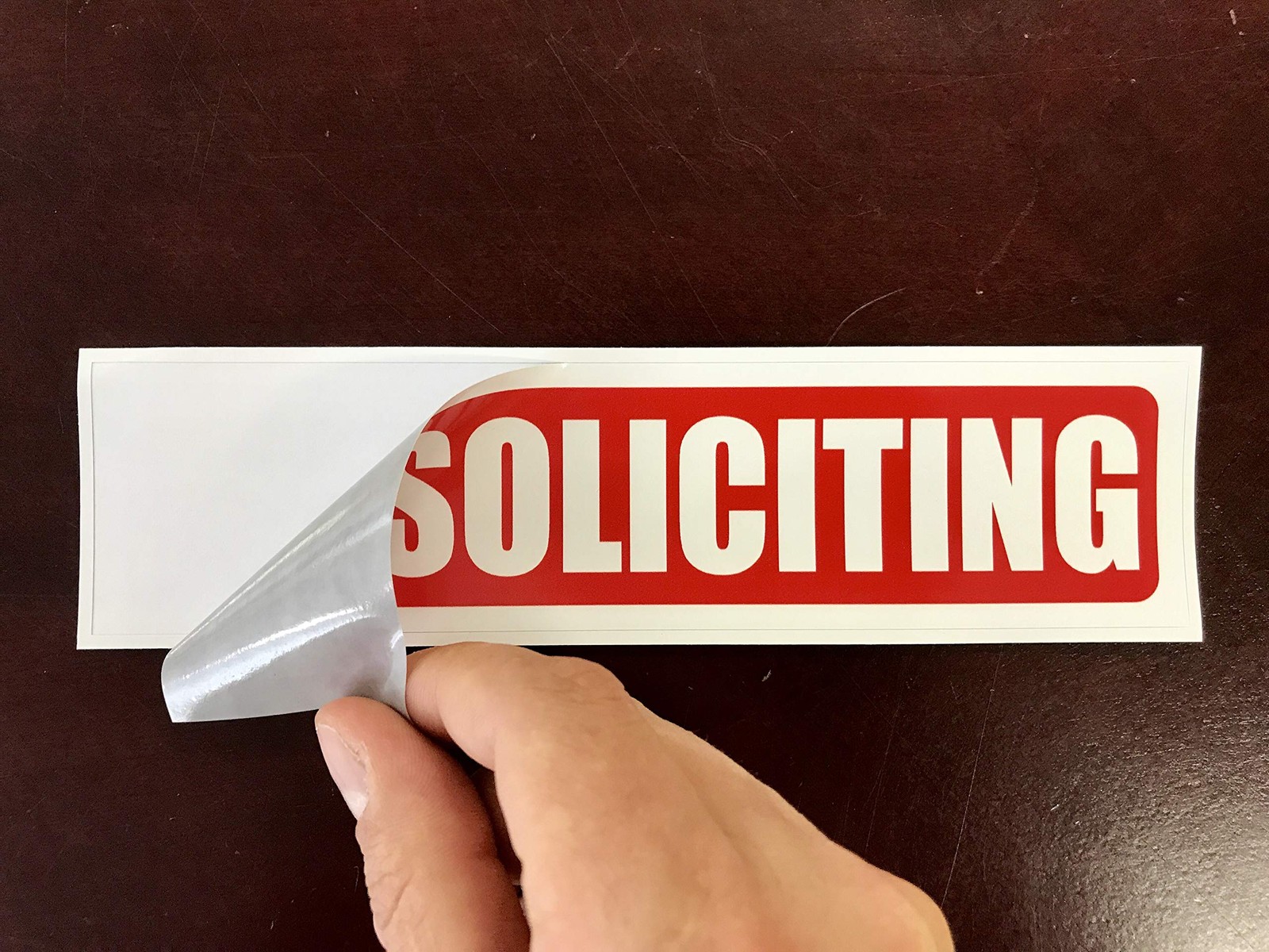 2 Pack 8×2 Inch No Soliciting Sign Vinyl Decal Signs for Door or Window