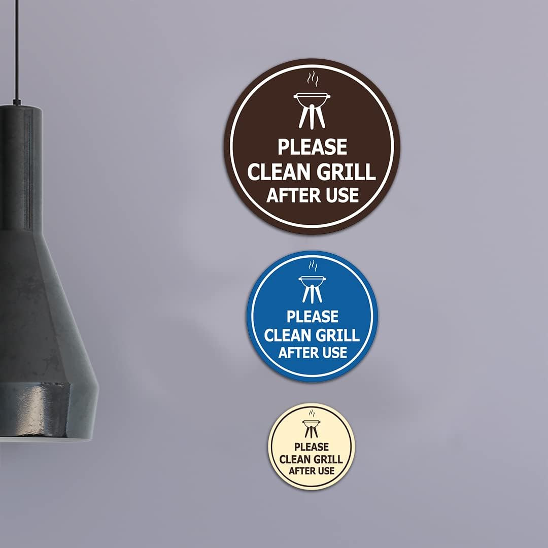 Circle Please Clean Grill after Use Sign – BBQ Cleaning Signage – Shared Living