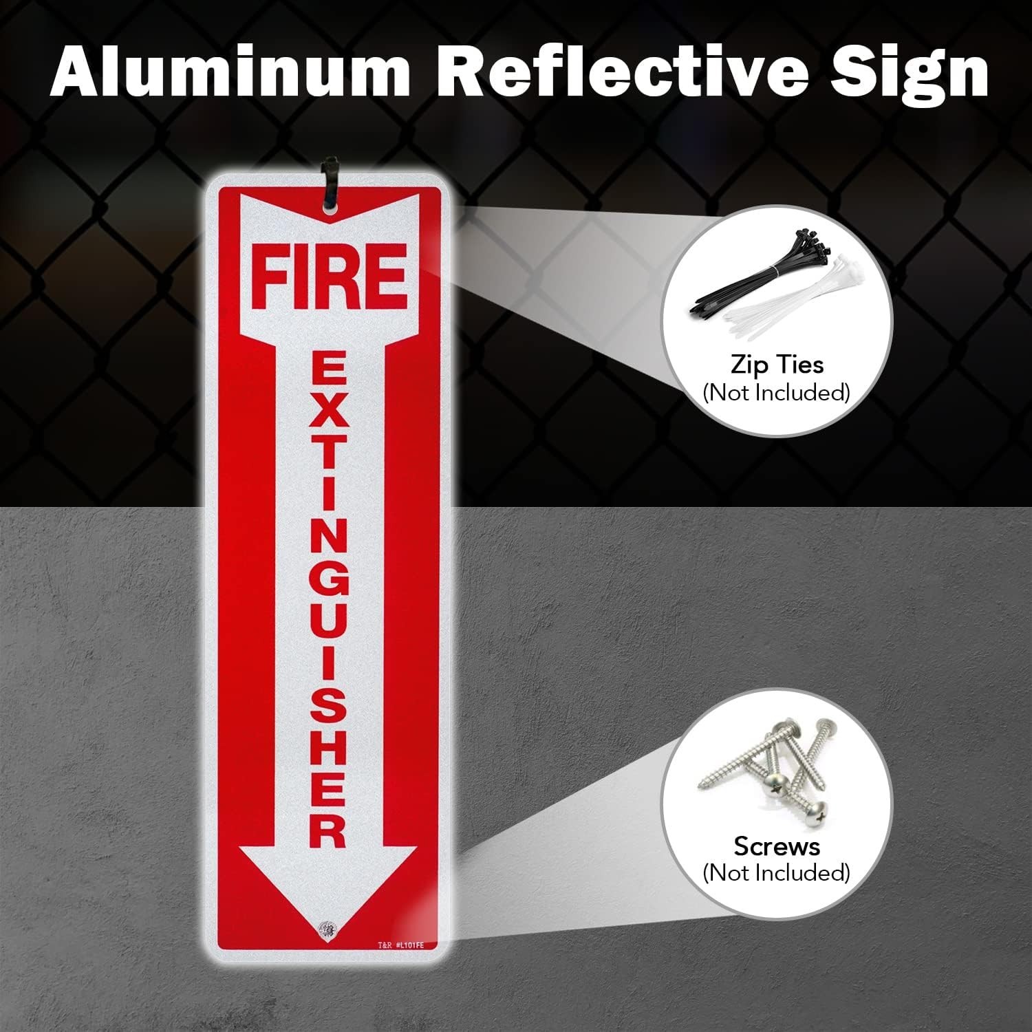 Metal Fire Extinguisher Sign – 4 Pack – 12&Prime;x4&Prime; .040 Rust Free Heavy Aluminum,…