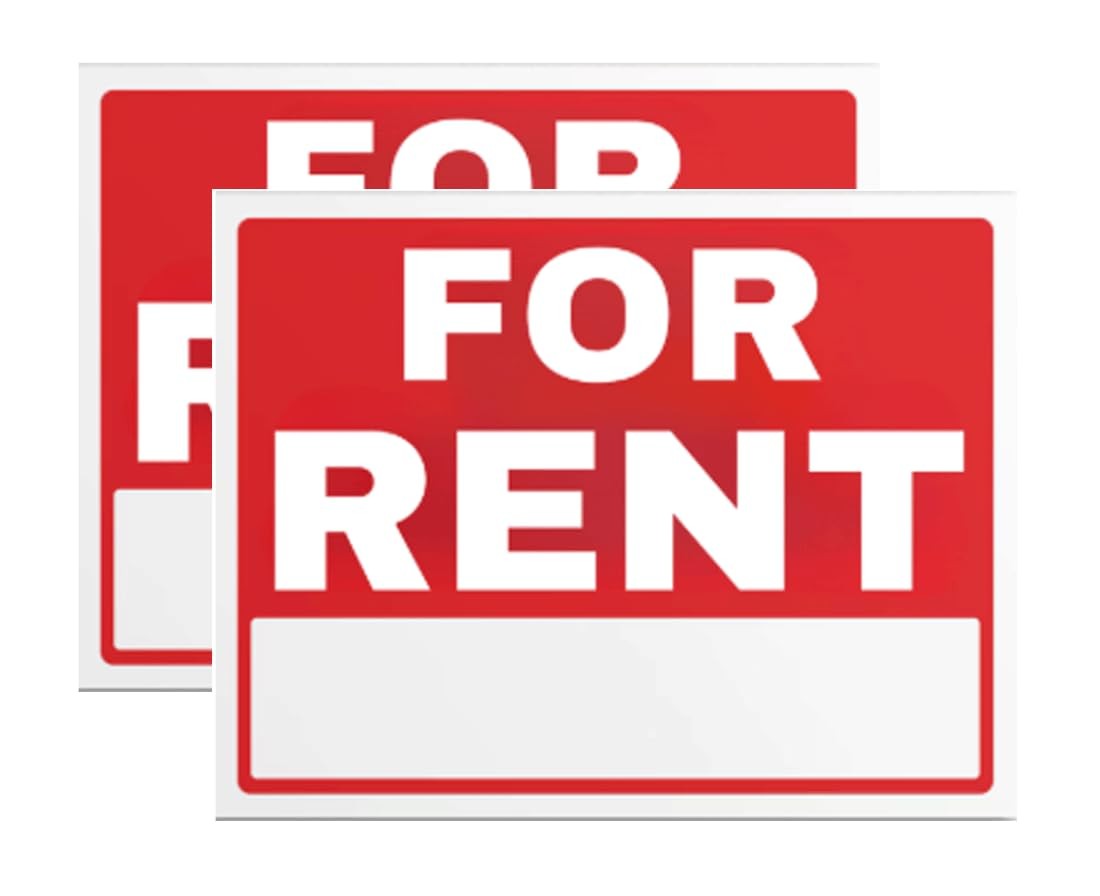 2 PCS For Rent Signs 8×12 Inch Waterproof Vinyl SelfStick Writable Stickers