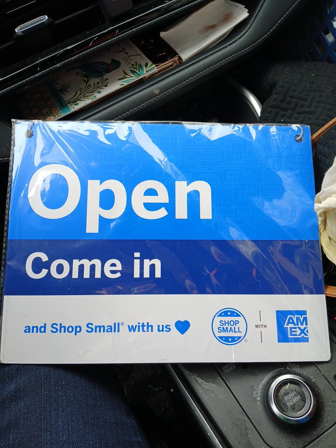 Open and Closed Blue Sign Reversible 11&Prime; x 8.5&Prime; Hanging Hardware. New