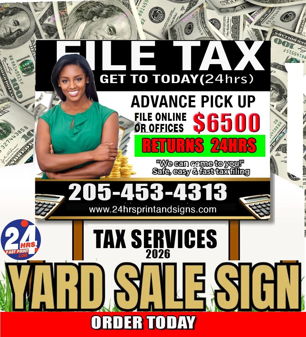 10 24×18 Full Color, Double Sided Custom Yard Signs This includes 30&Prime;in Stakes