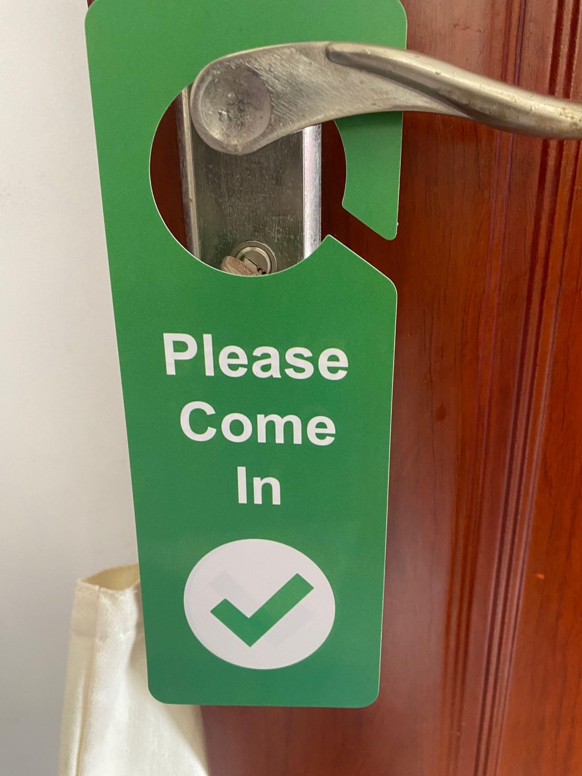 Door Hanger Tags Sign Office Work in a Meeting Double Side 3.5×9.5 » 8 PCS