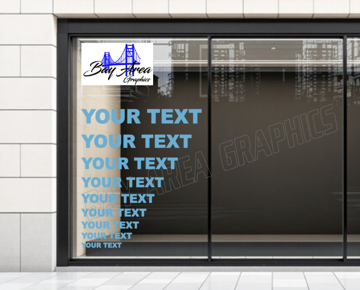 Business Info Storefront Window Vinyl Lettering Decal Custom Text