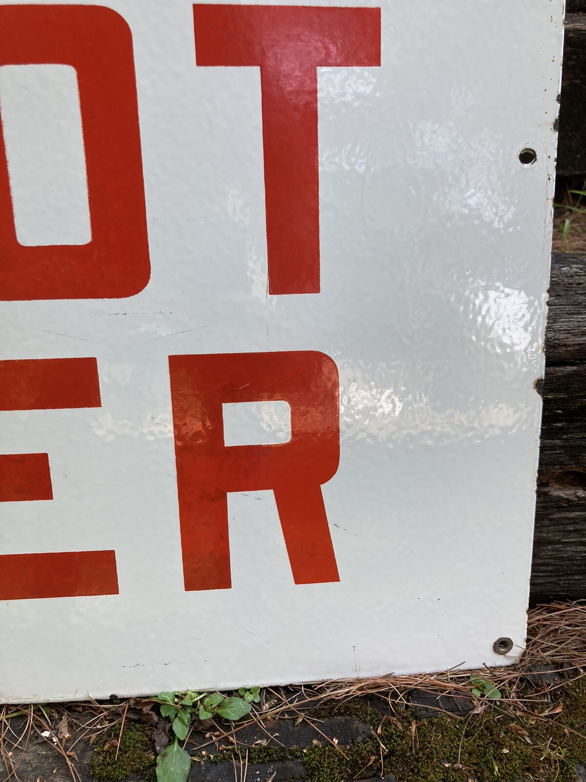 Antique 1950s One Way Do Not Enter Porcelain Sign 28” X 20” Glossy