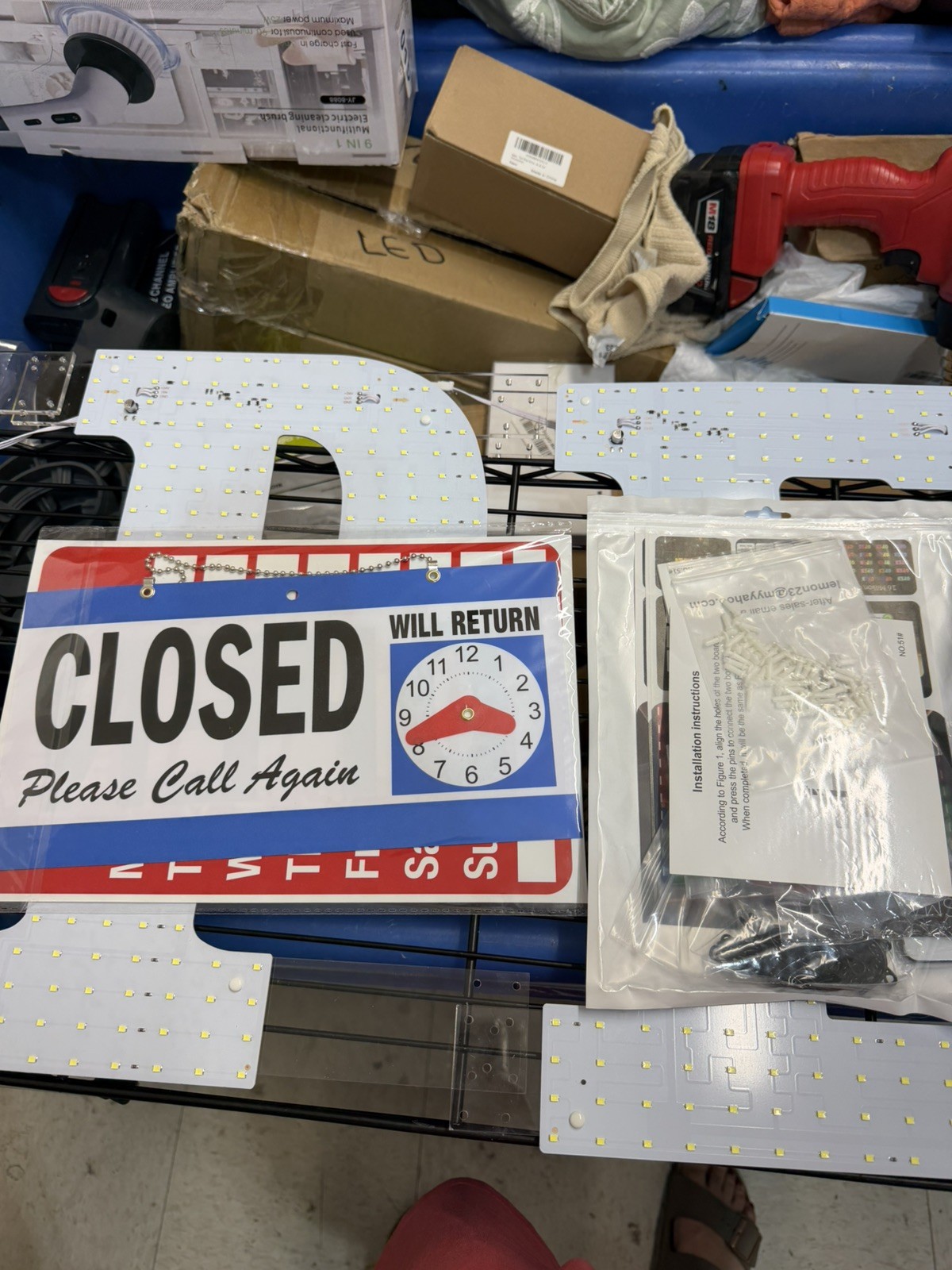 Extra Large LED Open Signs for Business, Unique Design Super Bright Open 48×16”