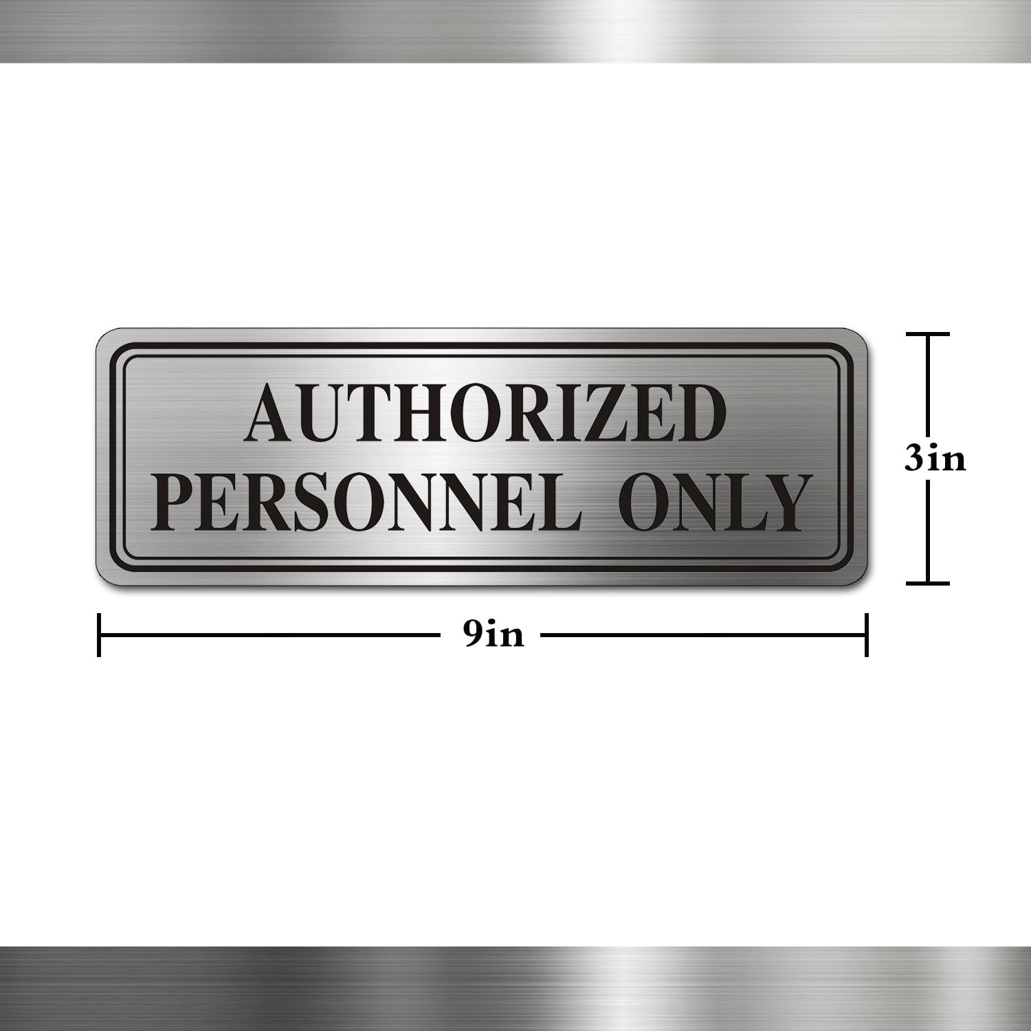 Metal Stainless Steel Authorized Personnel Only Sign 9×3 Inch Door Wall Warning