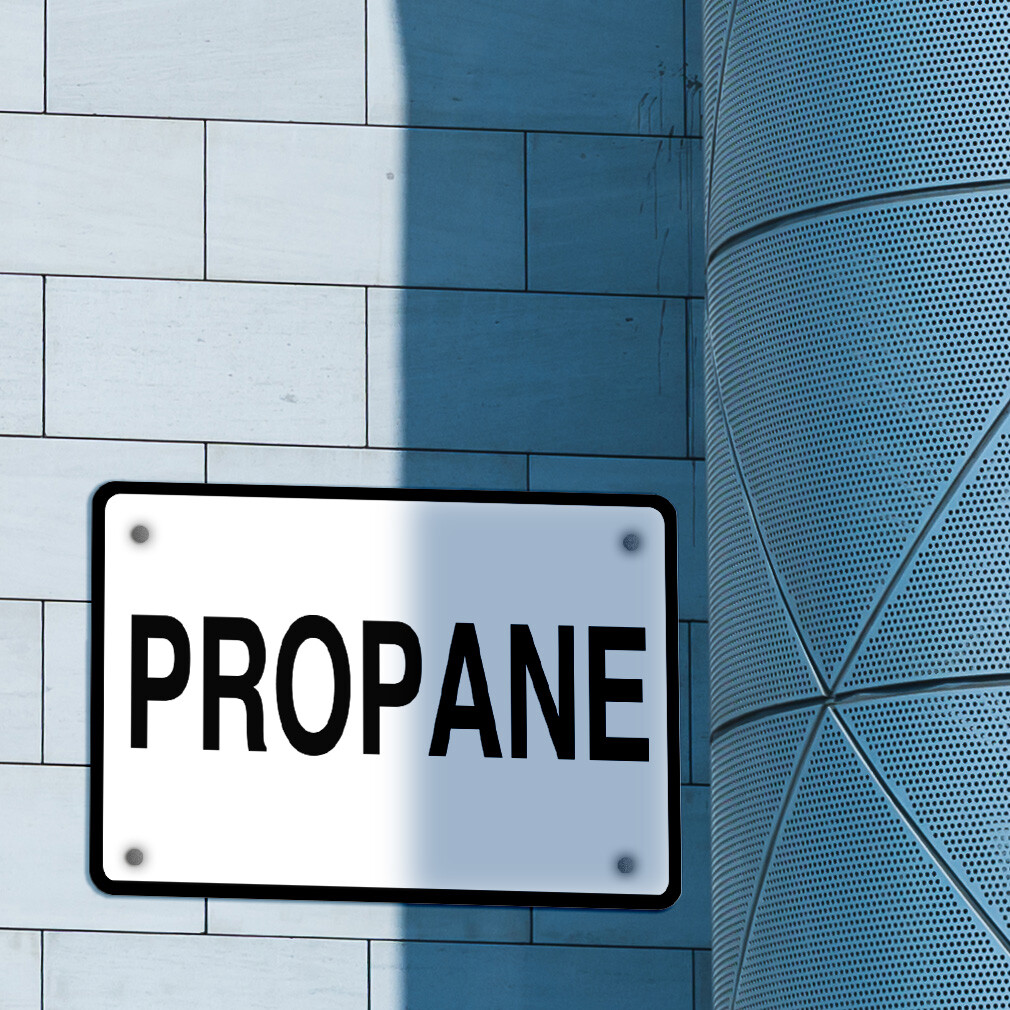 Horizontal Metal Sign Propane Hazard Flammable Weatherproof Street Signage