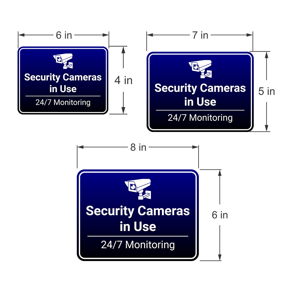 Classic Framed Plus Security Cameras in Use – 24/7 Monitoring Door or Wall Sign
