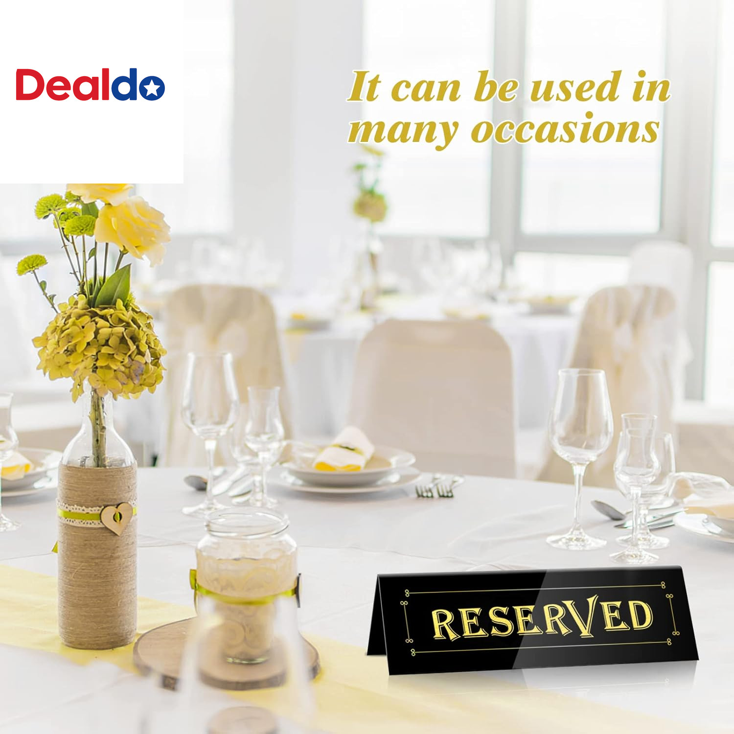 20PCS Acrylic Reserved Table Tent Signs, Reservation Seat Signs for Wedding, Res