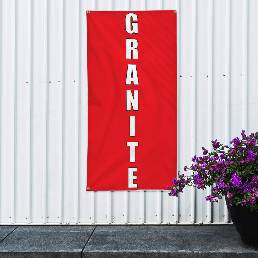 Vertical Vinyl Banner Multiple Sizes Granite Red Home Remodeling Business