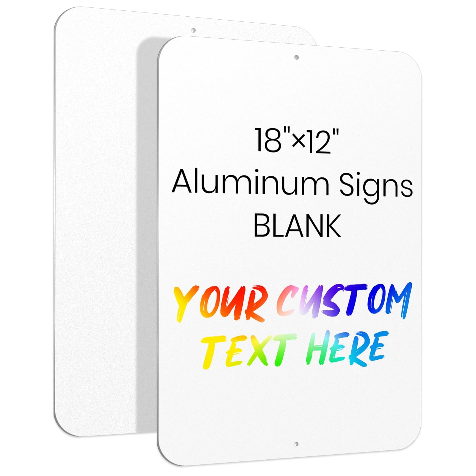 18&Prime; x 12&Prime; Blank Metal Sign Reflective Write-on Aluminum Blank White for Craft…