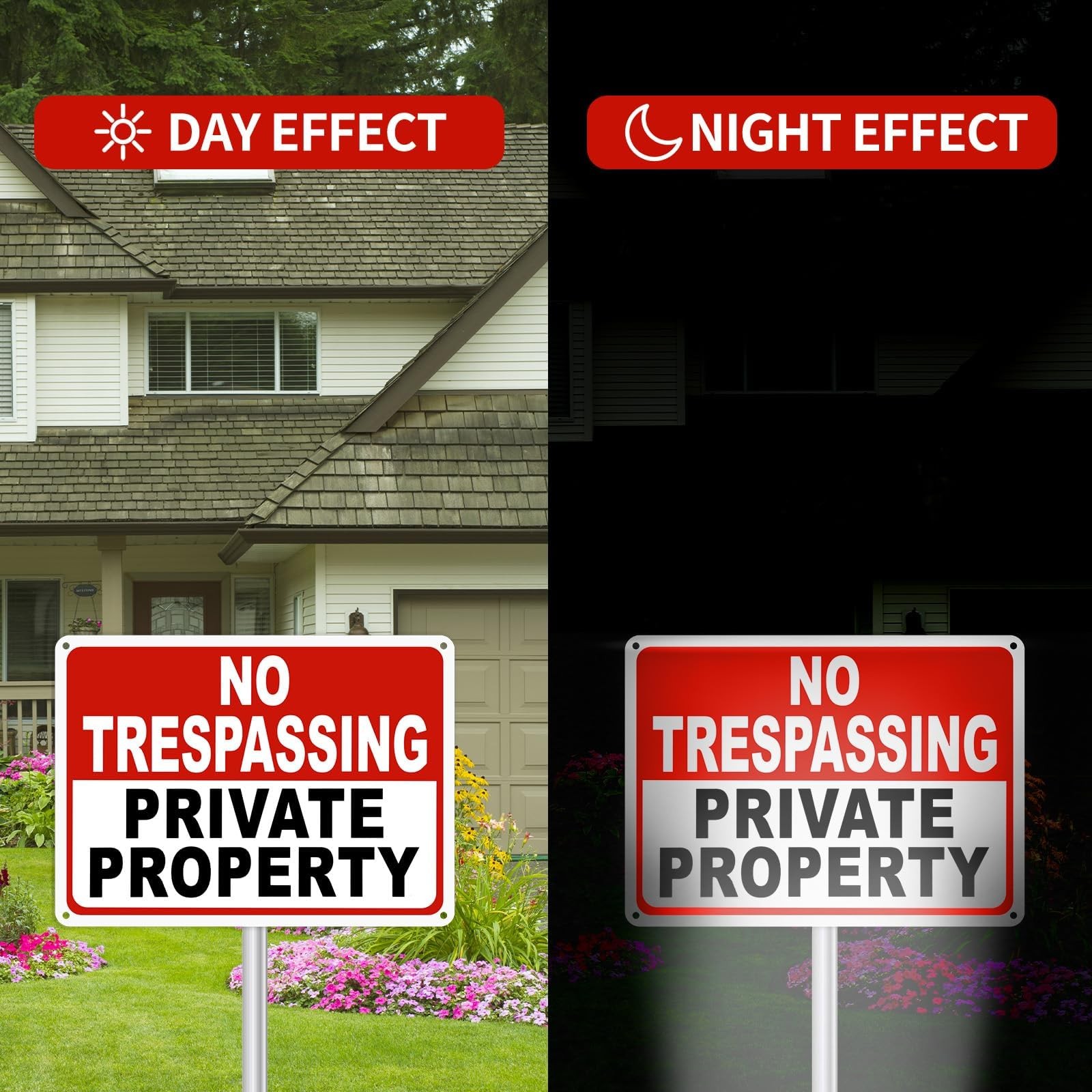 4 Pack Large No Trespassing Signs Private Property – 14X10 Inch 40 Mil Heavy Dut