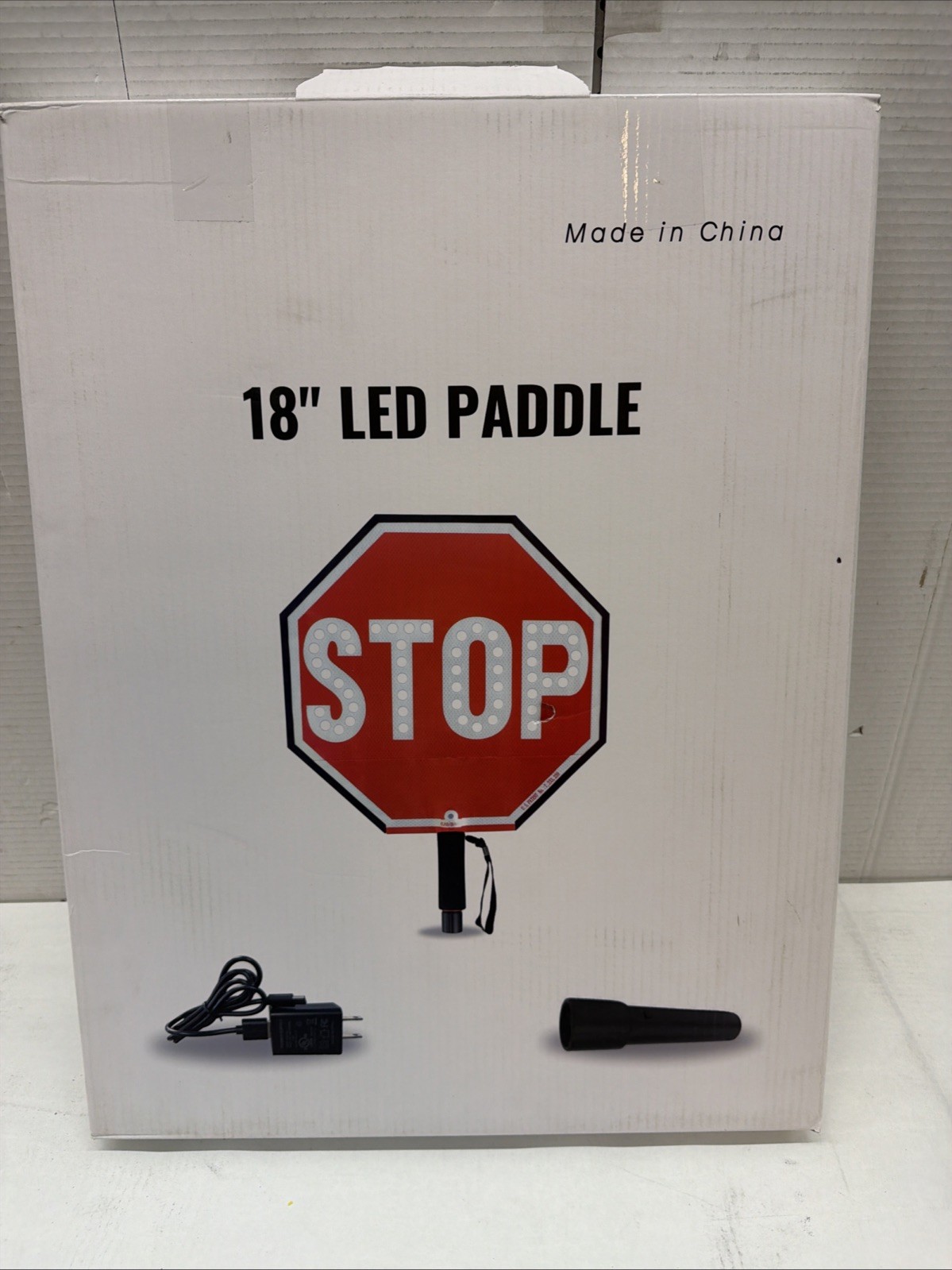 LED Stop Paddle – Rechargeable Reflective Handheld Sign with Dual Light Modes