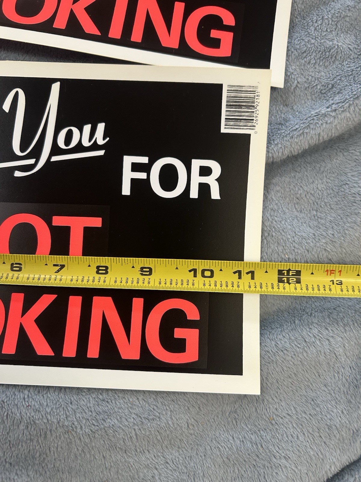 Lot Of 4 Black, Red & White Flexible Plastic “Thank You for not Smoking” Signs
