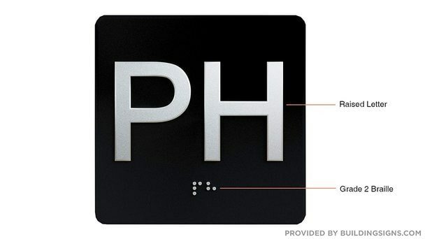 PH Elevator Jamb Plate Sign (Penthouse JAMB Plate) with Braille and…..ref0420