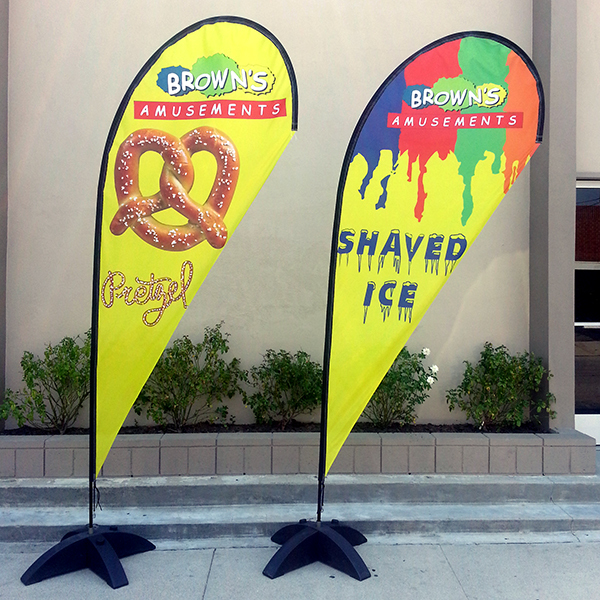 11ft Custom Regular Print Flag/ Teardrop Sign Blade Banner + Pole & Spike