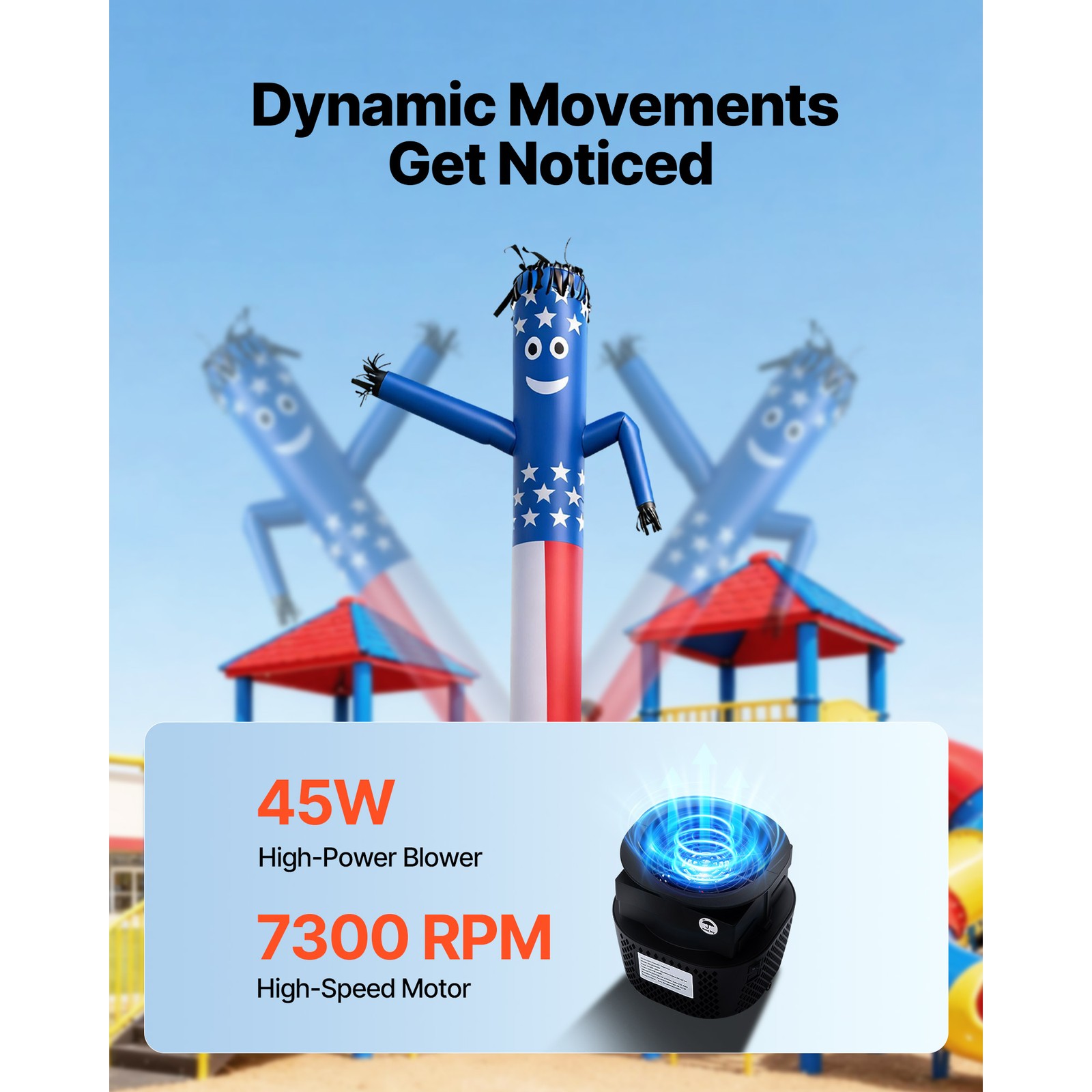 Uimoso Inflatable Tube Man with Blower Fan, 1/15 HP, 6 ft Waving Dancing Figure