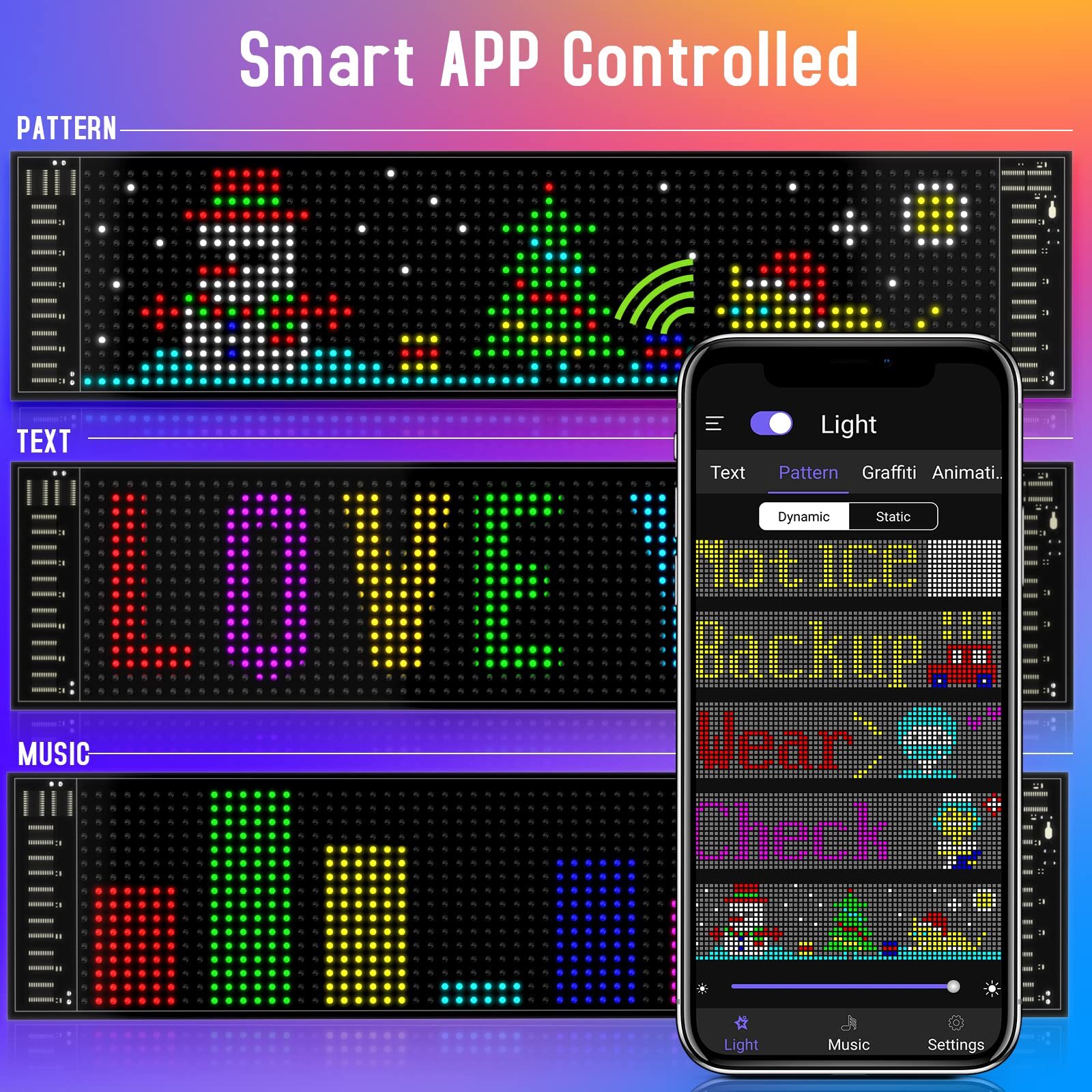 Programmable Scrolling LED Sign Flexible Bluetooth App Control for Advertising