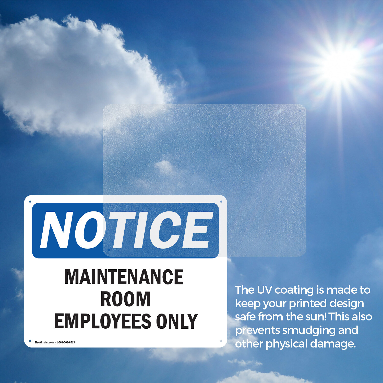 (2 Pack) Maintenance Room Employees Only OSHA Notice Sign Decal Metal Plastic