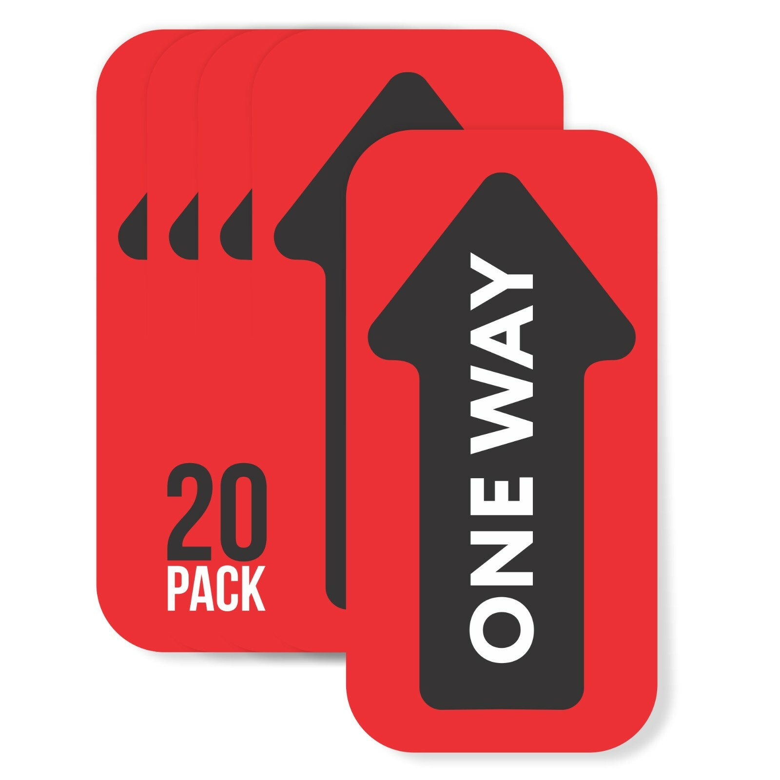 One Way Arrow Social Distancing Floor Decal Hard Floor 20 Pack Vinyl Wayfinding