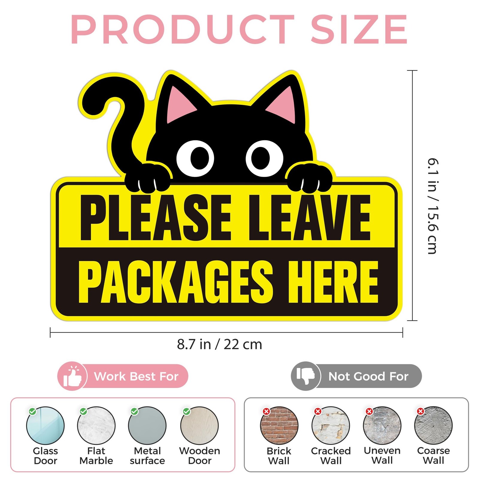 Please Leave Packages and Deliveries Here Sign,Self-Adhesive Waterproof and D…
