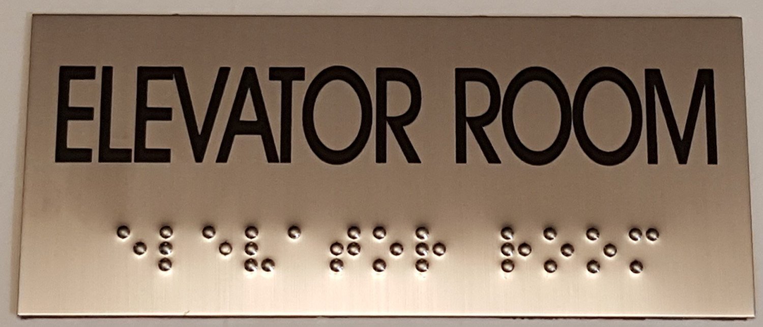 ELEVATOR ROOM SIGN- BRAILLE-STAINLESS STEEL ( Heavy Duty-Commercial…REF24-1027