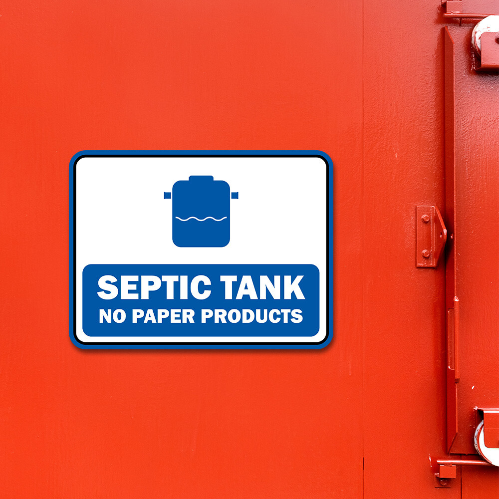 Classic Framed Plus Septic Tank No Paper Products Door or Wall Sign | Boats