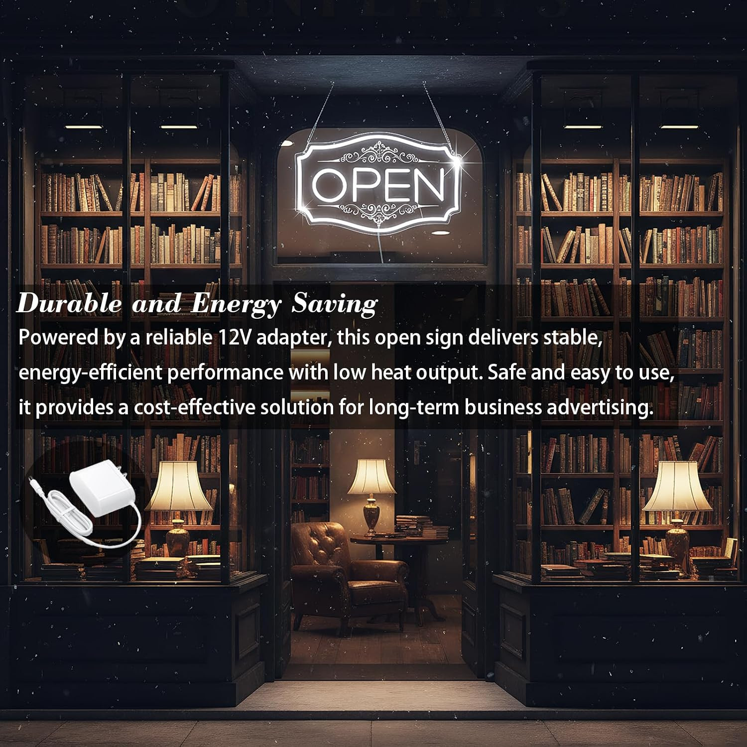 Open Sign for Business, LED Dimmable Neon Open Sign with 12V/2A Adapter, 16.5&Prime; X
