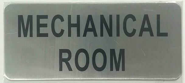 MECHANICAL ROOM SIGN (BRUSHED ALUMINUM,3×8)–REF24-1027