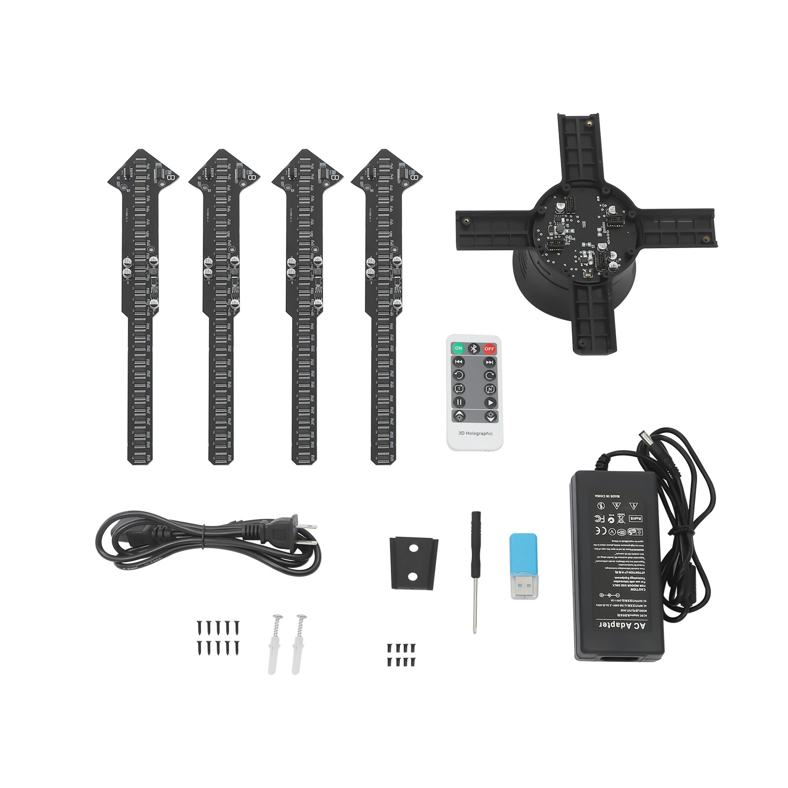 3D Hologram Fan 20in 1600*552 Remote/APP 3D Projector Fan w/552 LED Light Beads
