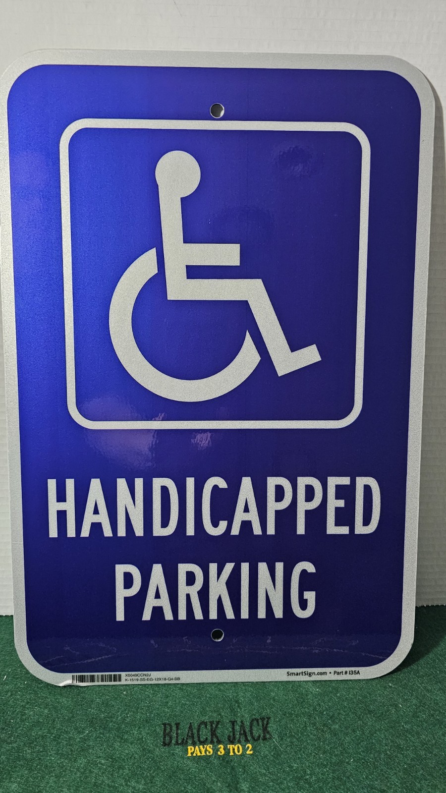 Large Handicap Parking Sign, Handicapped Sign, 18x 12 .040 Aluminum small damage