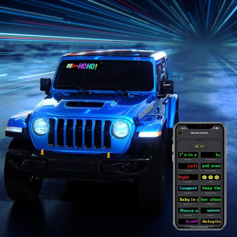 LED Sign for Car Taxi, 7 »X3 » Flexible LED Matrix Panel USB 5V Bluetooth APP