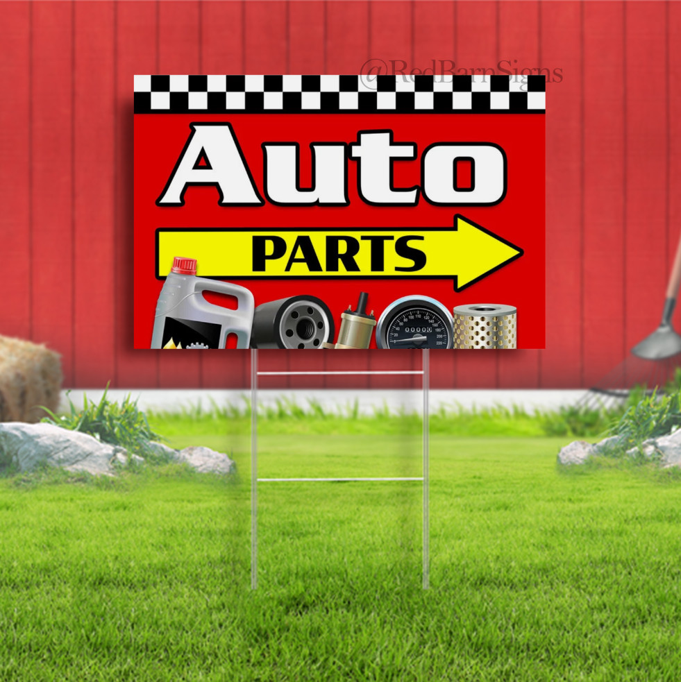 Auto Parts Arrow High Quality Parts Indoor Outdoor Yard Sign with metal stakes