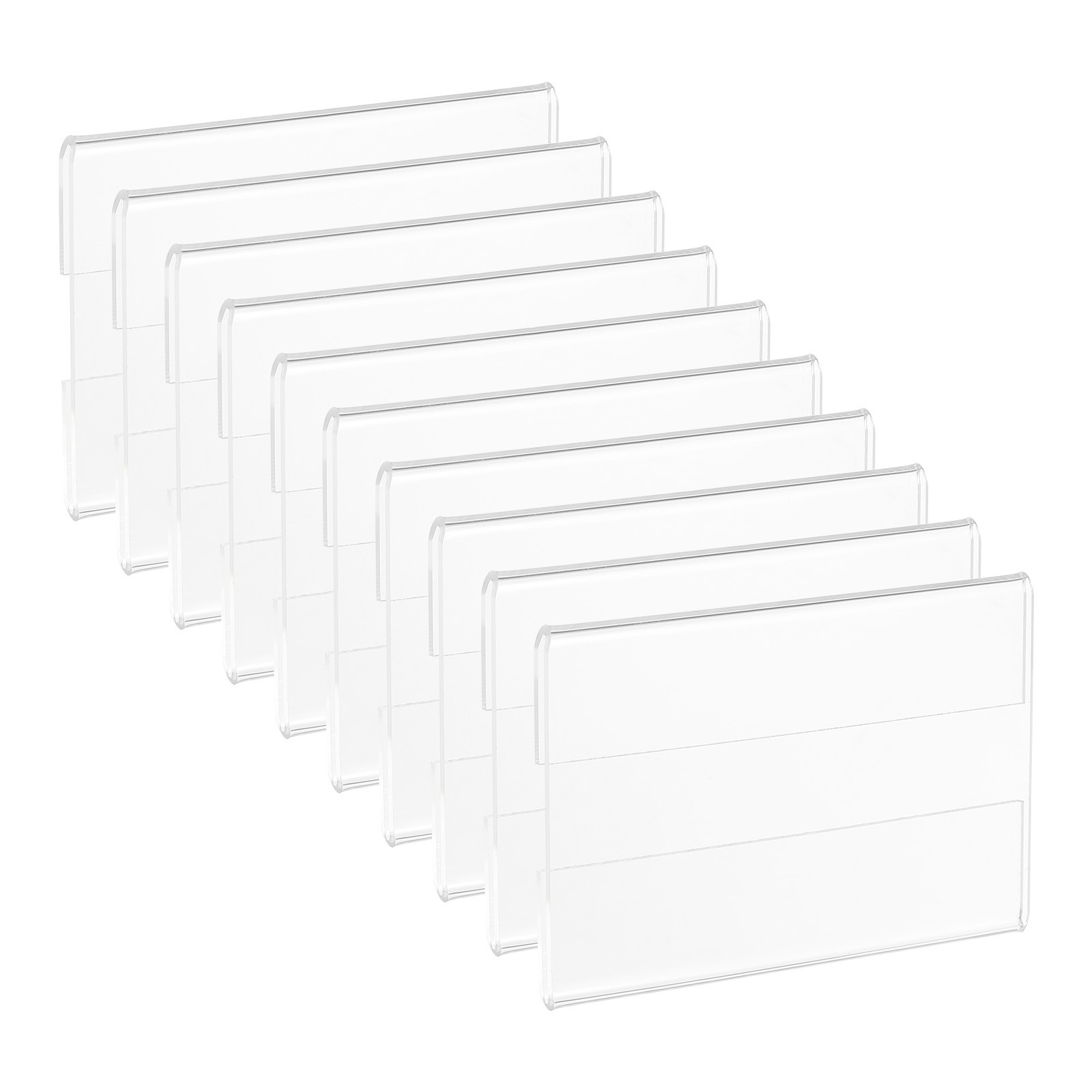 10Pcs 2×3&Prime; Wall Mount Acrylic Sign Holder with Tape for Office, Clear