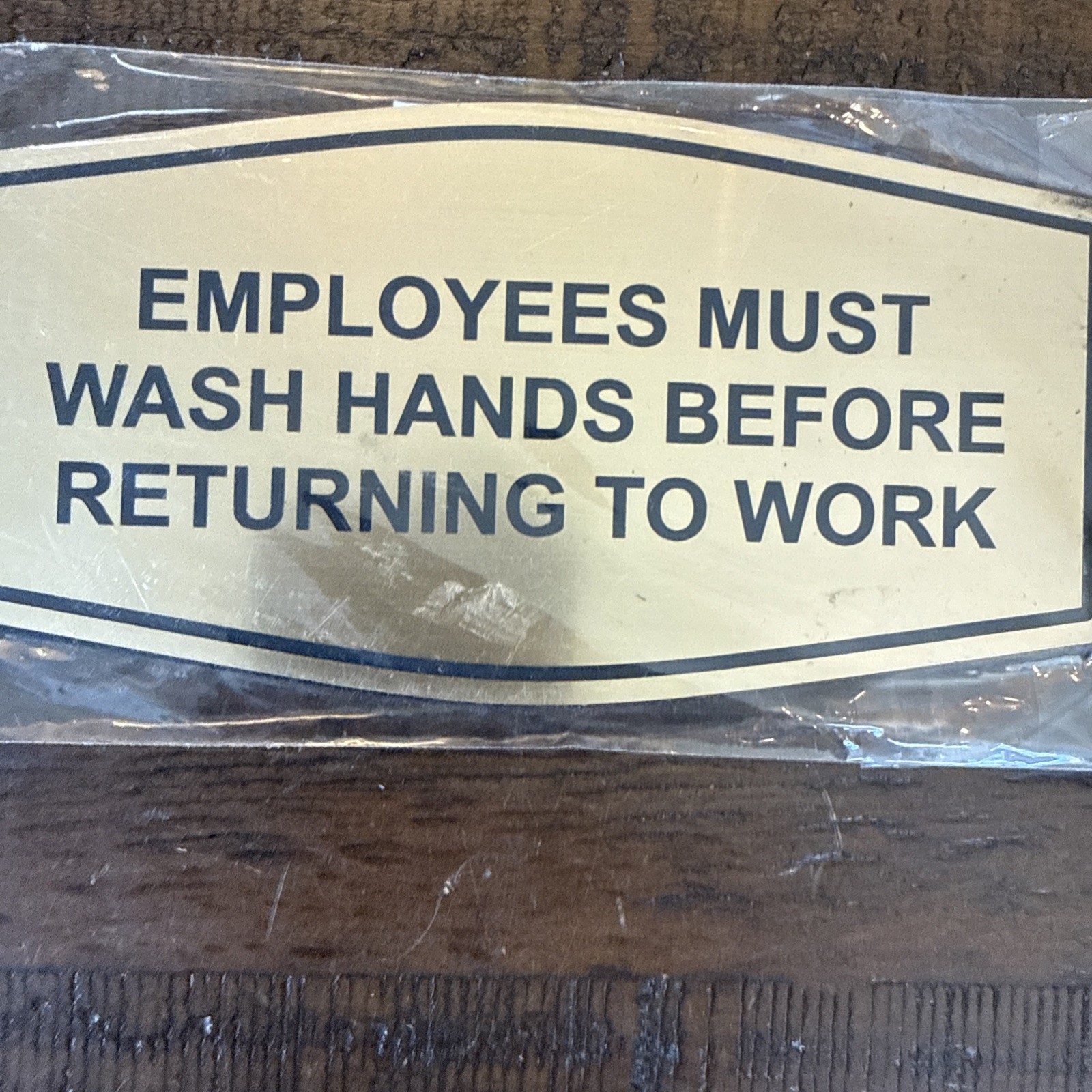 2 Pack Fancy Employees Must Wash Hands Before Returning To Work Sign Brushed Gol