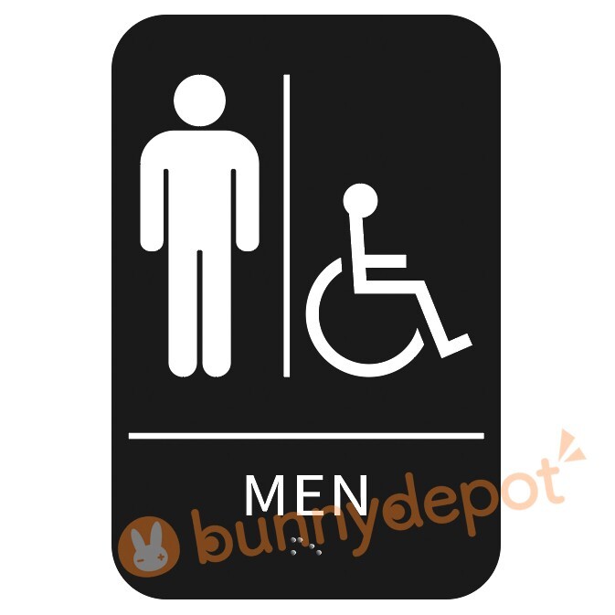 Citybasics ADA Braille Restroom Sign Self Adhesive Signage with 3M Tape 9&Prime; x 6&Prime;