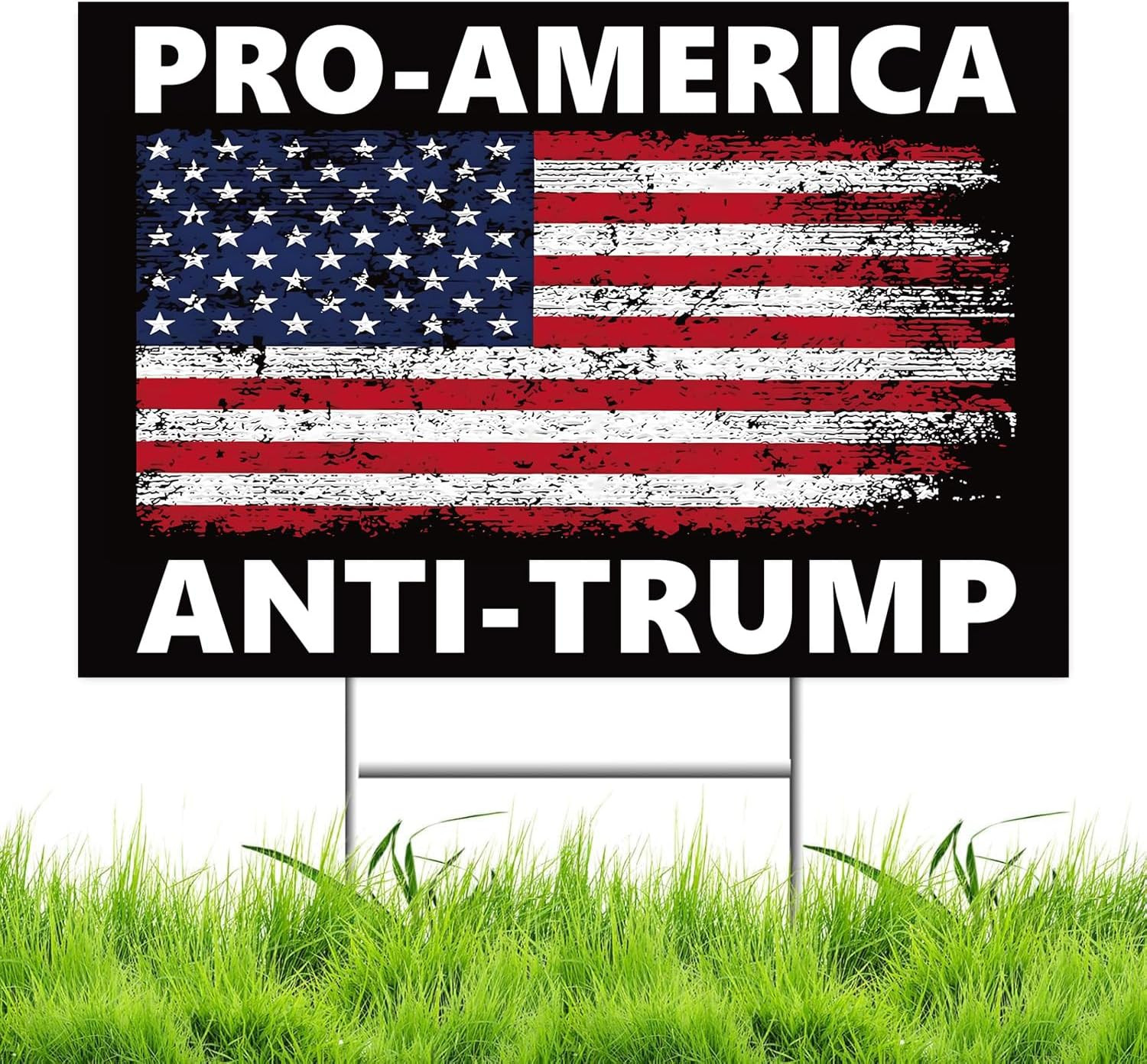 Pro America anti Trump Yard Sign Double Sided Corrugated Plastic Outdoor Lawn…