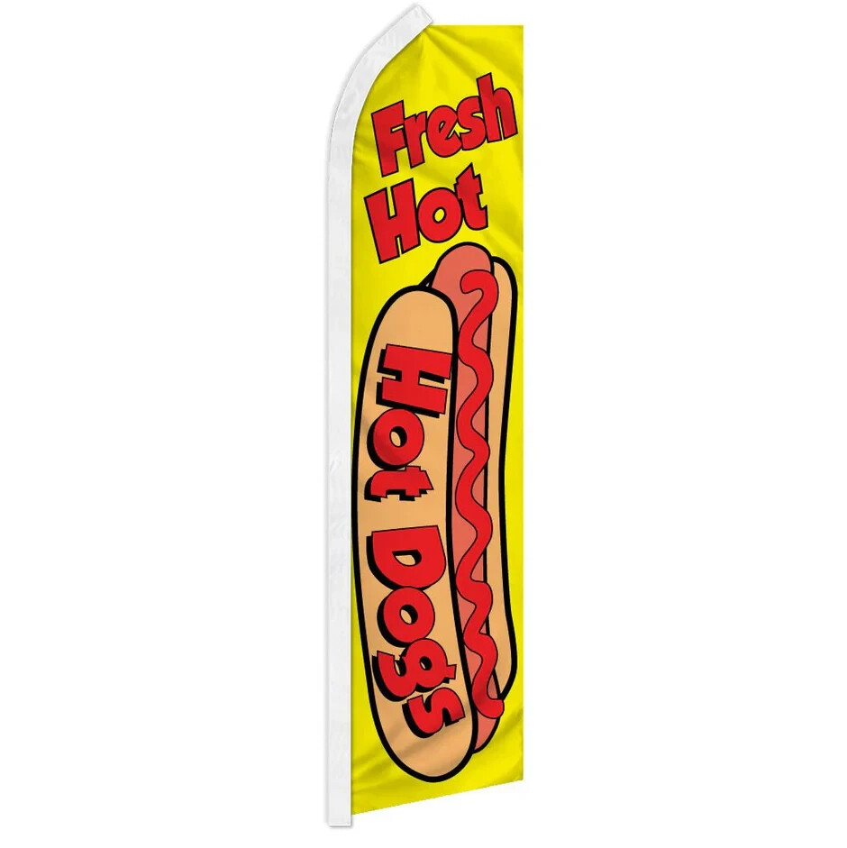 Hot Dogs Swooper Advertising Food Banner Flag for Fair Foods & Hot Dog Stands