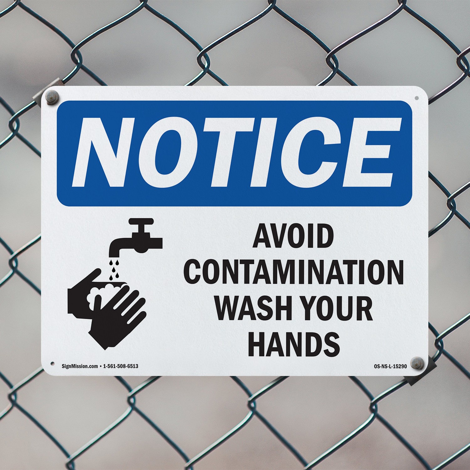 Avoid Contamination Wash Your Hands OSHA Notice Sign Or Decal – 5 or 10 Pack