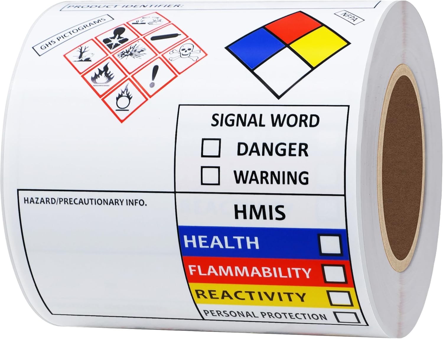 Hybsk SDS OSHA Chemical Safety Labels 4×3 GHS NFPA HMIS 100pcs