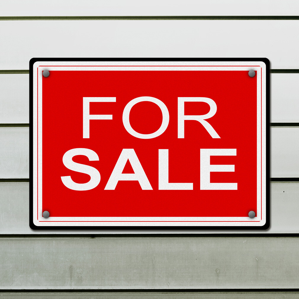 Horizontal Metal Sign 24×18 for Sale White on Red Facility Property