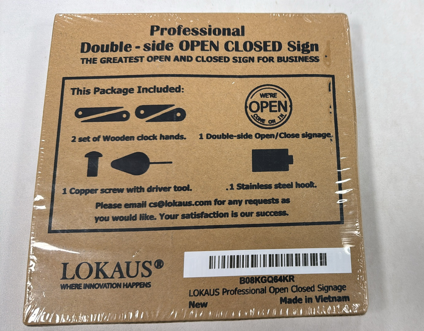 • OPEN CLOSED Sign / WILL RETURN • CLOCK : Business Hours —Hanging 2-Sided (B19)