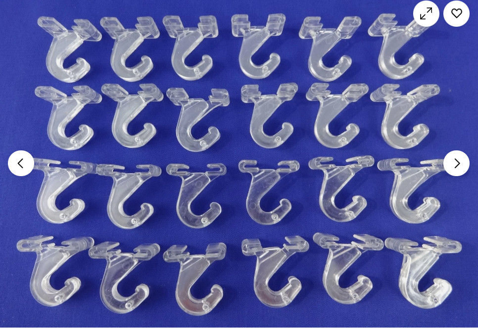 24 Qty Clear Rotating Ceiling Hooks Tile Grid Track Hinged Clip Retail Supply