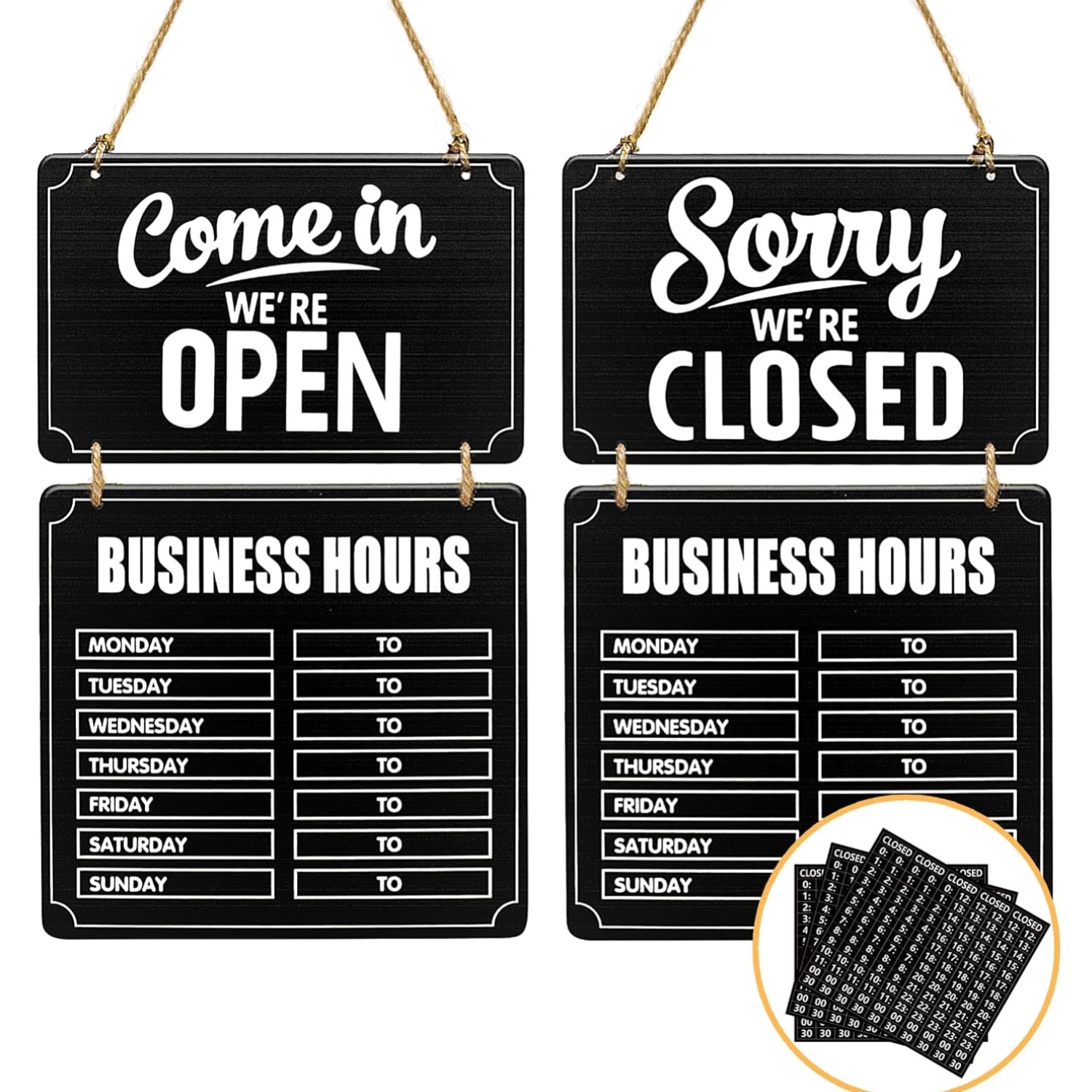 Elegant Double-Sided Open Closed Sign for Coffee Shops and Restaurants