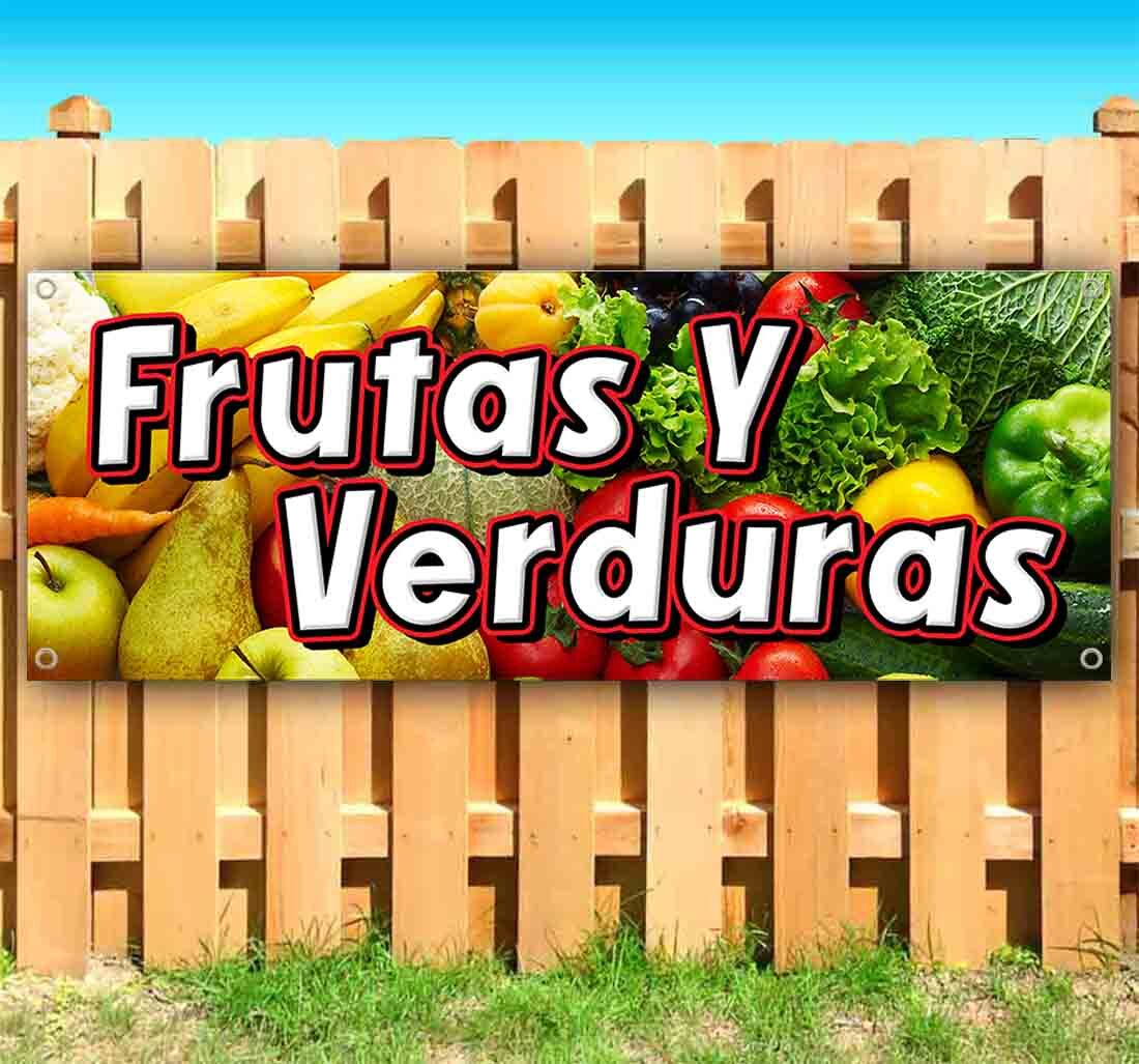 FRUTAS Y VERDURAS Vinyl Banner Flag Sign Many Sizes FRUIT SPANISH RETAIL