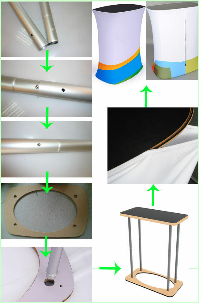 Custom Tension Fabric Pop Up Counter Stand Trade Show Display Booth Table 39&Prime;